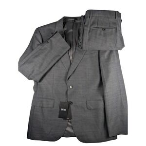 NWT $895 Hugo Boss Helward6/Genius 5 Open Grey Suit Blazer 42R Pants‎ 36x33